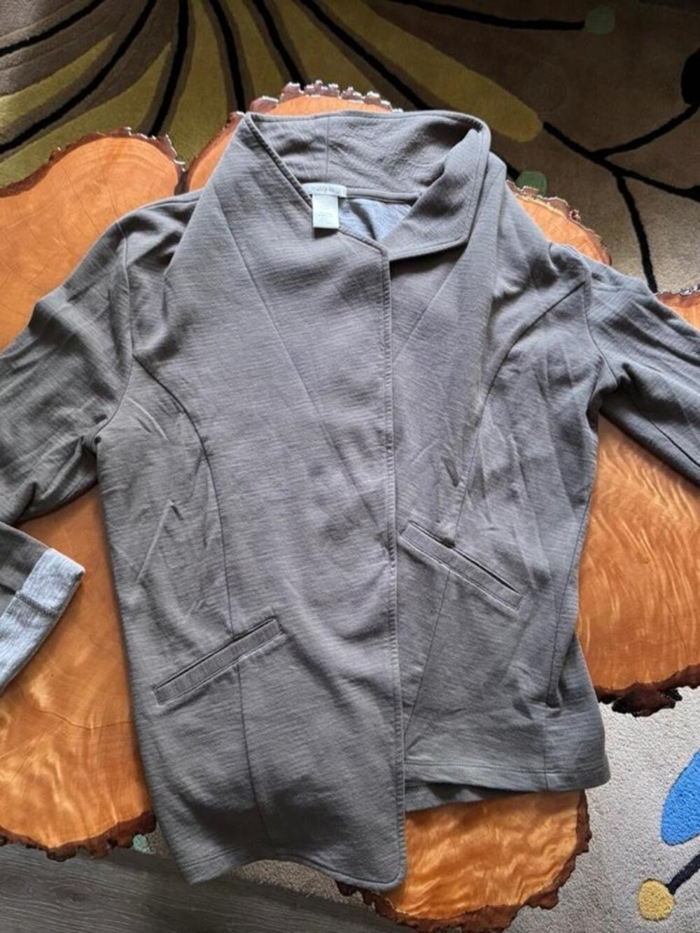 Women's Grey and Black Sweatshirt jacket